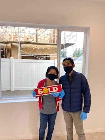 In the time of COVID 19 - house shopping wearing mask and gloves (California, USA)